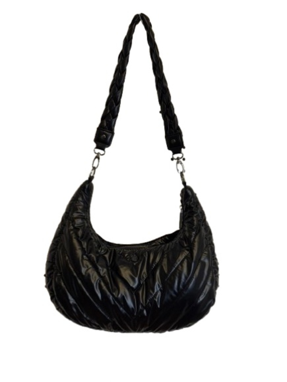 WanderFull Black Pearl Half Moon HydroHobo Quilted Bag
